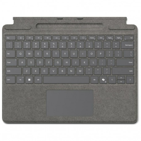 "Microsoft Surface Pro 10/11/FB Keyboard + Copilot Taste - Alcantara Platin"