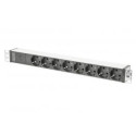 Digitus Aluminum outlet strip with pre-fuse DN-95410 Sockets quantity 8, 250 Vac, 50/60Hz, 2 m suppl