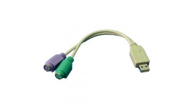 Logilink Adapter USB to PS/2 x2 : 2x Mini DIN 6-pin FM, USB M