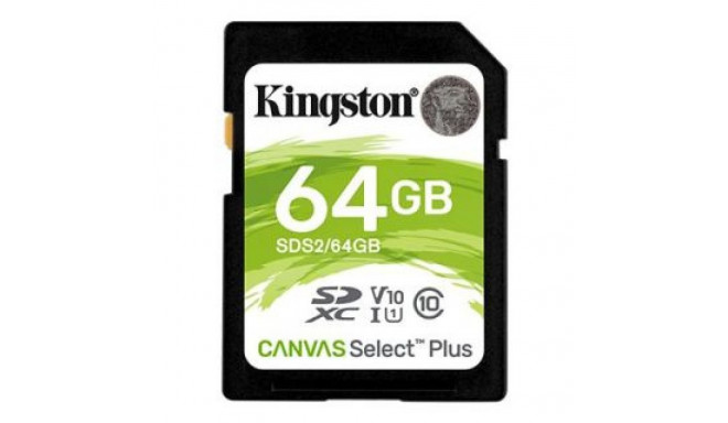 Kingston Canvas Select Plus UHS-I 64 GB, SDXC, Flash memory class 10