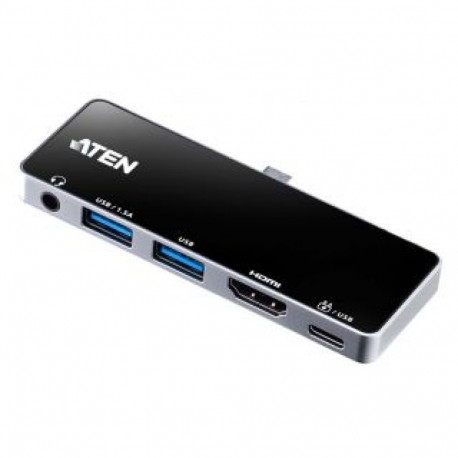 Aten UH3238 USB-C Travel Dock with Power Pass-Through
