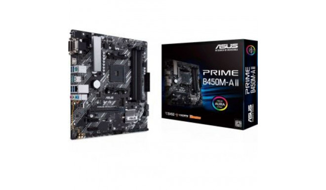 Asus PRIME B450M-A II Memory slots 4, Number of SATA connectors 6 x SATA III, max 128GB, Chipset AMD