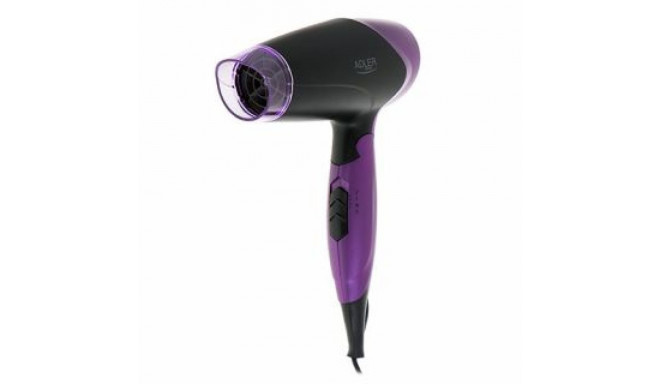 Adler Hair Dryer AD 2260 1600 W, Number of temperature settings 2, Black/Purple