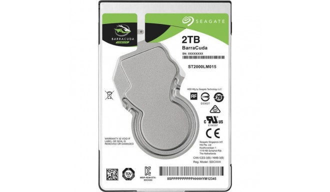 SeaGate HDD||Barracuda|2TB|SATA 3.0|128 MB|5400 rpm|2,5"|Thickness 7mm|ST2000LM015