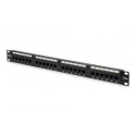 Digitus Patch Panel DN-91524U Black, 48.2 x 4.4 x 10.9 cm, Category: CAT 5e; Ports: 24 x RJ45; Reten