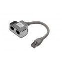 Digitus CAT 5e patch cable adapter, 2x CAT 5e, shielded DN-93904 Black, RJ45 socket to RJ45 plug, 0.