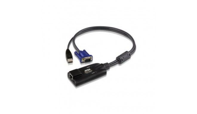 Aten USB VGA KVM Adapter 1 x RJ-45 Female, 1 x USB Male, 1 x HDB-15 Male