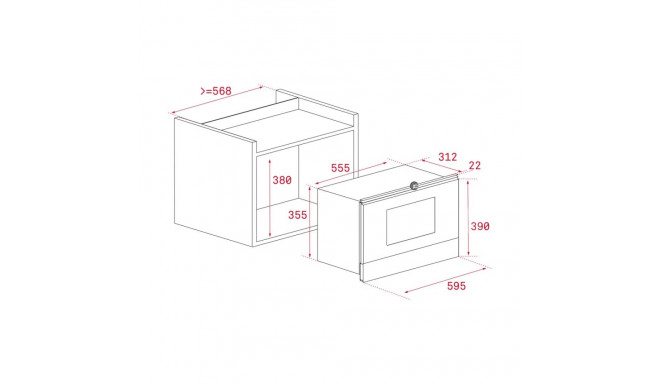 Teka ML 8220 BIS integreeritav kombineeritud mikrolaineahi 22 L 2500 W must