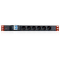 Techly I-CASE STRIP-61UD toitejaotur (PDU) 6 AC pistikupesa 1U Must, Punane Techly I-CASE STRIP-61UD toitejaotur (PDU) 6 AC pistikupesa 1U Must, Punane