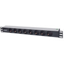 Intellinet 19" 1.5U Rackmount 8-Way Power Strip - German Type", With LED Indicator Only, No Surge Pr