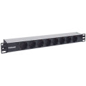 Intellinet 19" 1.5U Rackmount 8-Way Power Strip - German Type", With LED Indicator Only, No Surge Pr