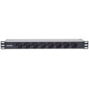 Intellinet 19" 1.5U Rackmount 8-pesaline toitejaotur - Saksa tüüp, ainult LED-indikaatoriga, ilma ül