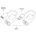 Techly IUSB-EXTENDTY2 cable gender changer RJ-45 USB 2.0 Type-A Black