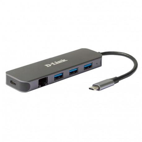D-Link 5-ühes USB-C jaotur gigabitise Etherneti/toiteedastusega