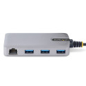 StarTech.com 3-pordiline USB-jaotur Ethernetiga - 3x USB-A porti - Gigabit Ethernet (RJ-45) - USB 3.