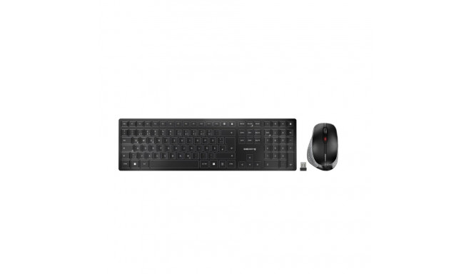 CHERRY DW 9500 SLIM keyboard Mouse included Universal RF Wireless + Bluetooth QWERTZ German Black, G