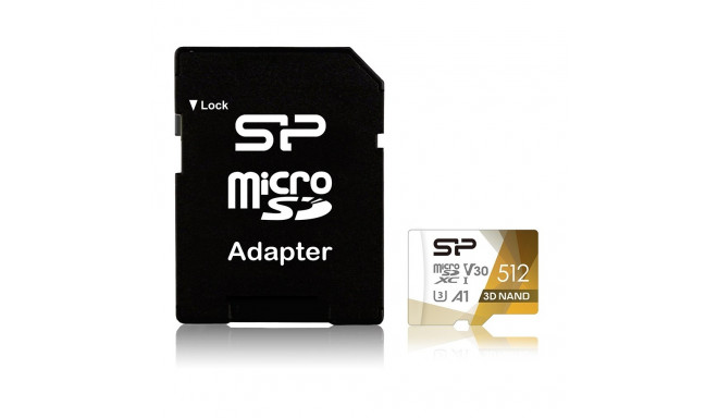 Silicon Power Superior Pro värviline mälukaart 512 GB MicroSDXC Class 10 UHS-I + SD adapter (SP512GB