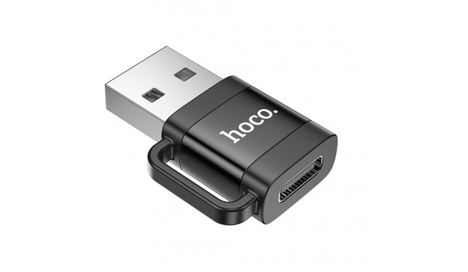 Adapter OTG USB A to USB C Hoco 3A UA31D black