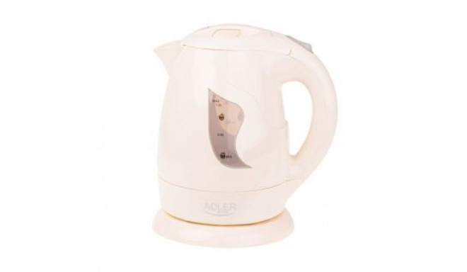 Adler Kettle AD 08 b Standard, Plastic, Beige, 850 W, 360 rotational base, 1 L