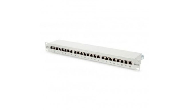 Digitus Patch Panel DN-91624S White, 48.2 x 4.4 x 10.9 cm, Category: CAT 6; Ports: 24 x RJ45; Retent