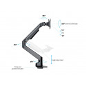 MULTIBRACKETS VESA Gas Lift Arm Single Black 15inch-32inch 3-7,5kg 75x75-100x100