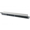 Digitus 1U Aluminum PDU, rackmountable, 4x C13, 4x C19 2x 16A Plug, 250VAC 50/60Hz open end | DN-954