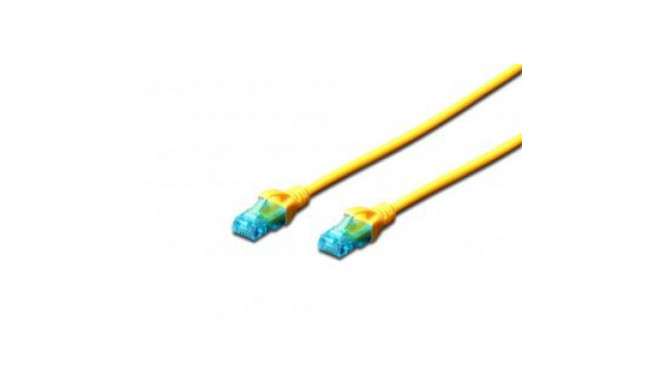 Digitus CAT 5e U-UTP Patch cord, PVC AWG 26/7, Modular RJ45 (8/8) plug, 1 m, Yellow