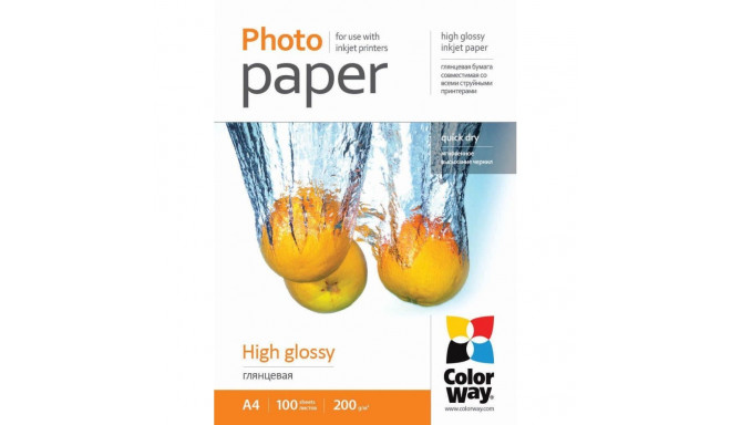 ColorWay High Glossy Photo Paper, 100 sheets, A4, 200 g/m²