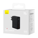 Seinalaadija GaN5 Pro 140 W USB + 2xUSB-C QC4+ PD3.1 USB-C 1 m kaabliga, must