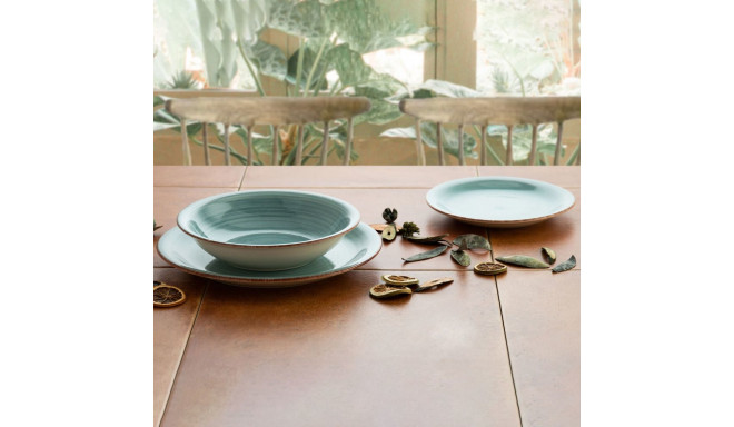 Flat plate Quid Vita Aqua Turquoise Ceramic Ø 27 cm (12 Units)