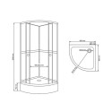 SHOWER ENCL QA097-90 NERO WHITE 90X90 3P