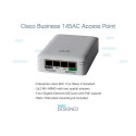 Cisco Business 145AC 802.11ac 2x2 Wave 2 Access Point 4 GbE Ports One PoE - Wall Plate, Limited Life