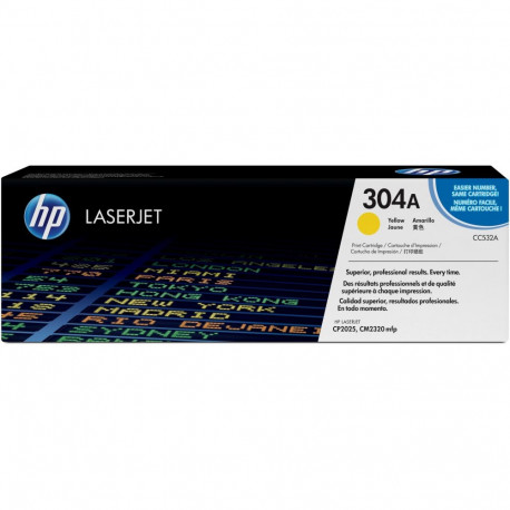 "HP 304A original Colour LaserJet Toner cartridge CC532A yellow standard capacity 2.800 pages 1-pack