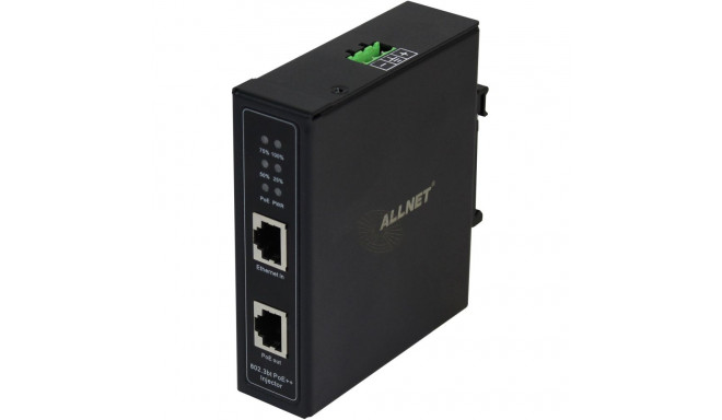 "Z ALLNET PoE Injektor Industrial Gigabit / PoE BT (15,4W/30W/90W) / DIN / Metallgehäuse / ALL-PI201