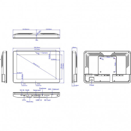 "ALLNET Meetingraum RGB LED Tablet 10 Zoll RK3568 Android 11 und NFC/RFID Farbe schwarz"
