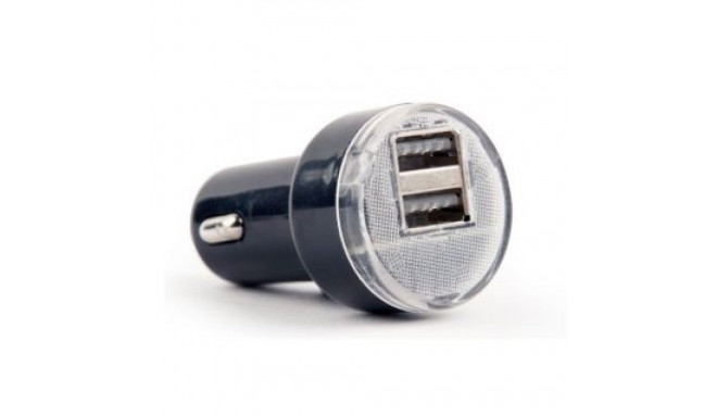 EnerGenie 2-port USB car charger EG-U2C2A-CAR-02 Black, 2.1 A