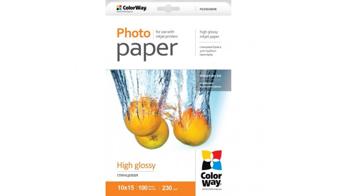 ColorWay High Glossy Photo Paper, 100 sheets, A4, 230 g/m²