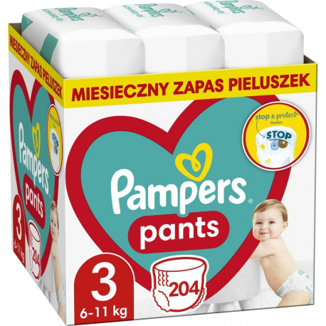 Pampers Pants 3 püksmähkmed, 6-11 kg, 204 tk.