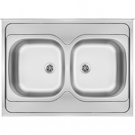2-bowl steel sink - overlay