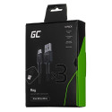 Green Cell Set 3x Ray Lightning Cable 30cm, 120cm, 200cm with white LED backlight, fast charging App