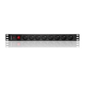 Qoltec 53996 Power strip for RACK 19" | 1U | 16A | PDU | 8xFRENCH | 2m