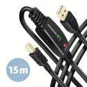 Axagon ADR-215B USB 2.0 A-M -> B-M active connecting/repeater cable 15m - Kabel - Digital/Daten USB 