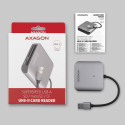 AXAGON CRE-S3 väline kaardilugeja USB-A 3.2 Gen 1, 3-pesaline, SD/microSD/CF, UHS-II