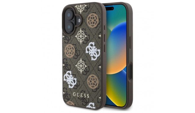 Guess 4G Printed Stripes MagSafe iPhone 16 Case - Brown