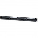 Patch panel 1U UTP 24xR J45 Cat.6, black