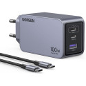 Ugreen Nexode Pro 100W, GaN, USB + 2x USB-C szara