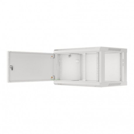 LANBERG Wall mount cabinet 19inch 6U 600x450 steel doors grey flat pack