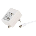 Amplifier for 2 TVs, DVB-C/DVB-T, 2x 15dB coaxial socket -> 2x coaxial plug