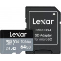 Lexar memory card microSDXC 64GB Professional 1066x UHS-I U3