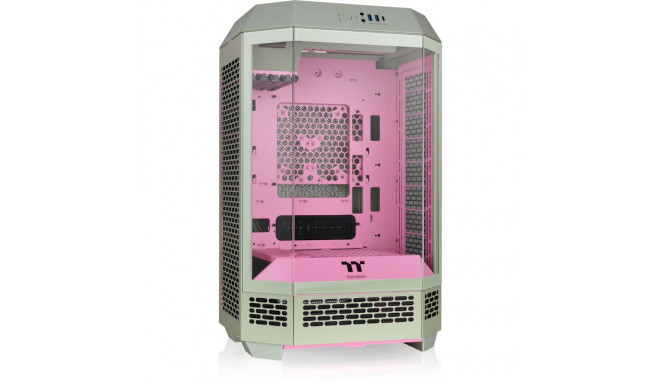 Thermaltake The Tower 300 hellgruen/rosa Tempered Glass